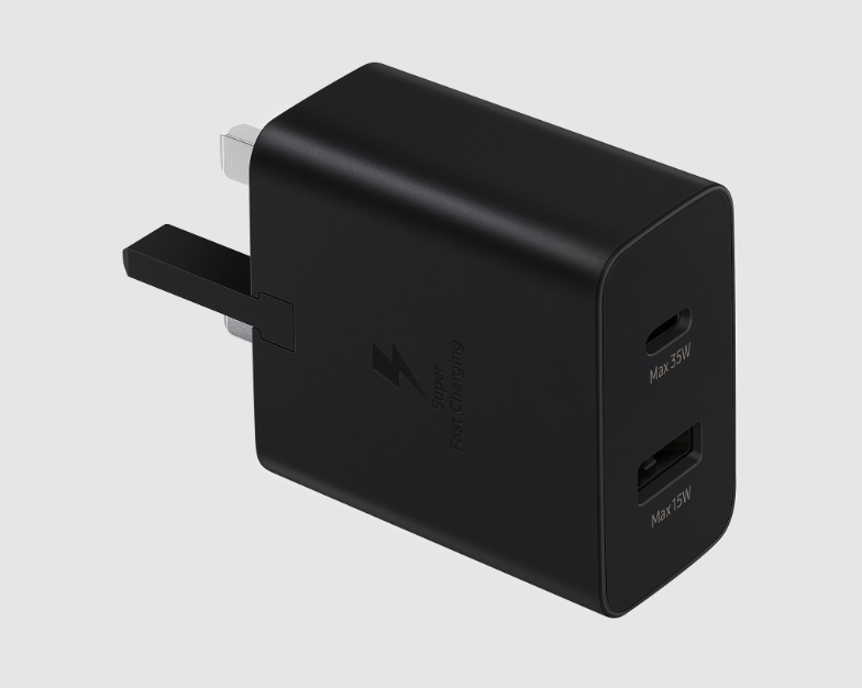 شاحن سامسونج بقوة 35 واط ثنائي المنافذ USB-C , USB-A | أسود شاحن سامسونج بقوة 35 واط ثنائي المنافذ USB-C , USB-A | أسود